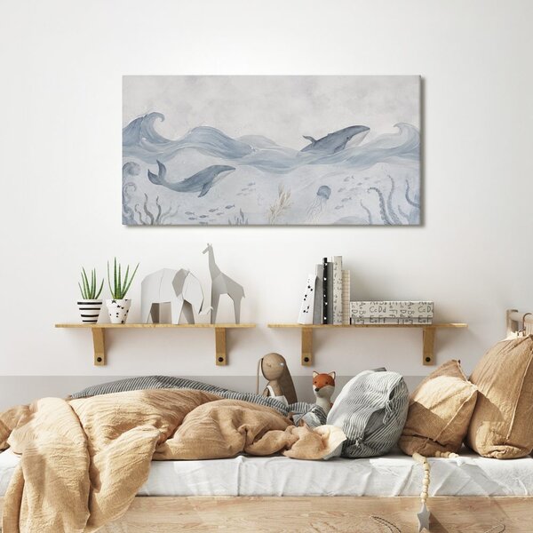Quadro su tela – Mondo sottomarino con balene