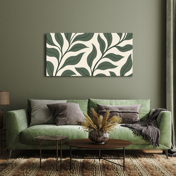 Quadro su tela – Motivo botanico decorativo di foglie
