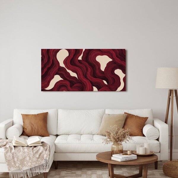 Quadro su tela – Forme fluide rosso intenso