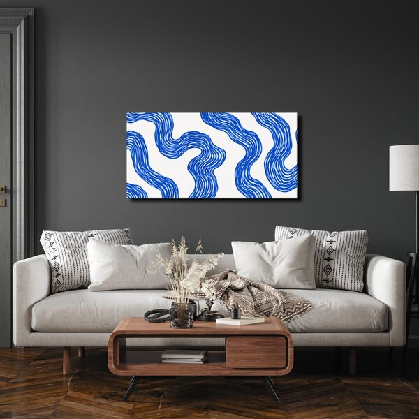 Quadro su tela – Linee ondulate blu dinamiche
