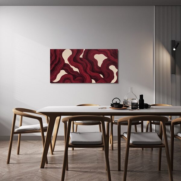 Quadro su tela – Forme fluide rosso intenso