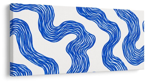 Quadro su tela – Linee ondulate blu dinamiche