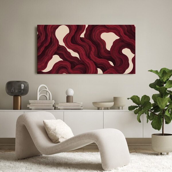 Quadro su tela – Forme fluide rosso intenso