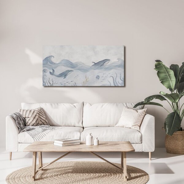Quadro su tela – Mondo sottomarino con balene