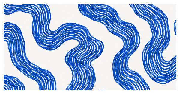 Quadro su tela – Linee ondulate blu dinamiche