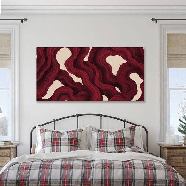 Quadro su tela – Forme fluide rosso intenso