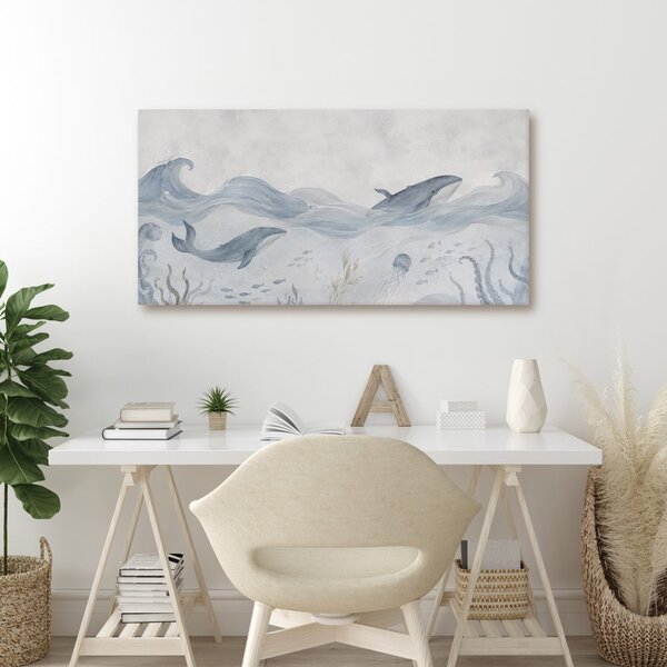 Quadro su tela – Mondo sottomarino con balene