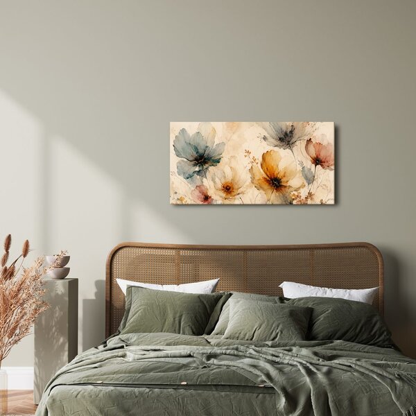 Quadro su tela – Fiori pastello su sfondo chiaro