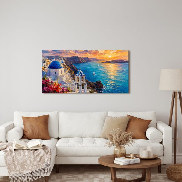 Quadro su tela – Cupole blu sul mare