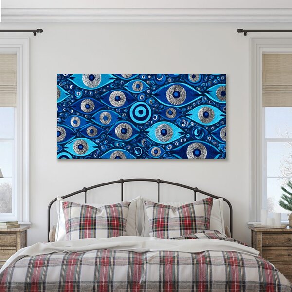 Quadro su tela – Mosaico astratto di occhi blu