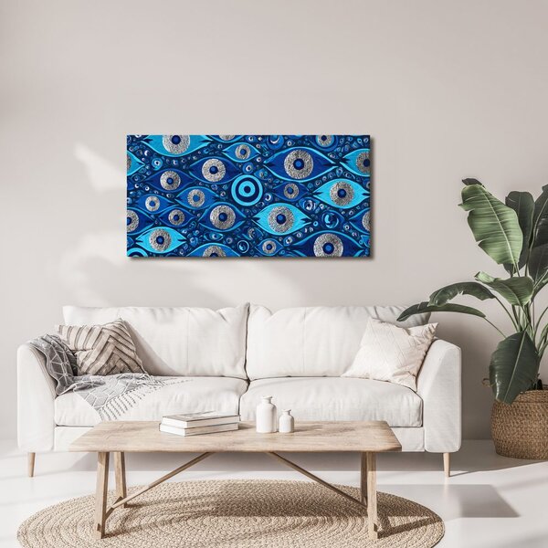 Quadro su tela – Mosaico astratto di occhi blu