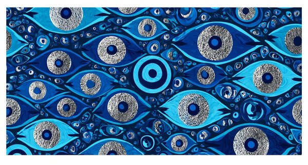 Quadro su tela – Mosaico astratto di occhi blu
