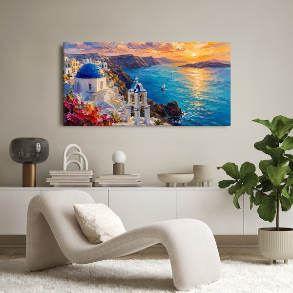 Quadro su tela – Cupole blu sul mare