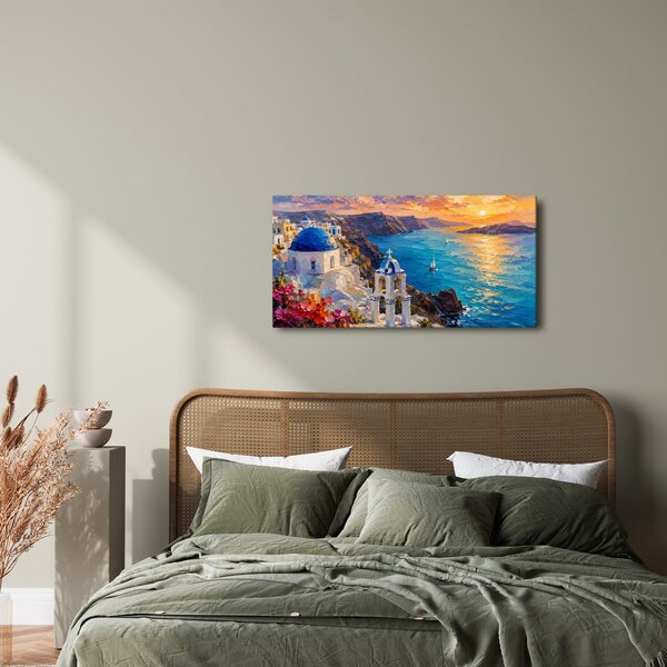 Quadro su tela – Cupole blu sul mare