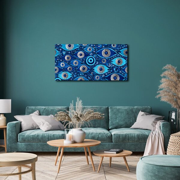 Quadro su tela – Mosaico astratto di occhi blu
