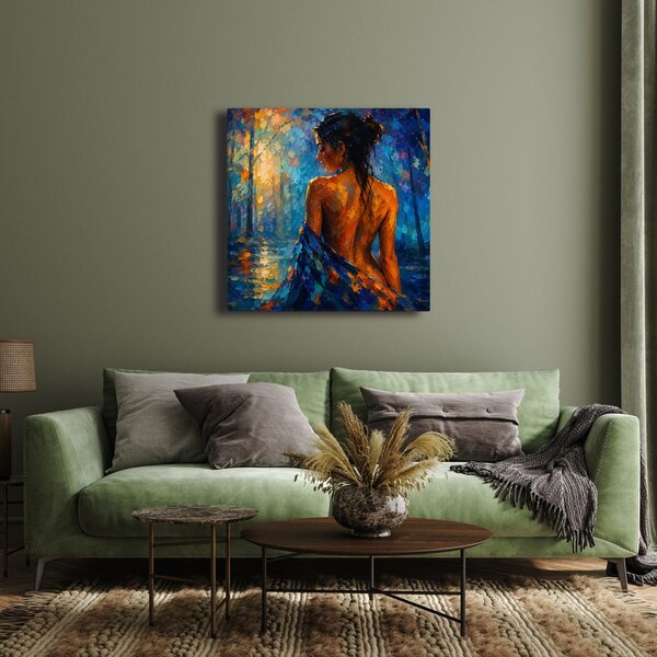 Quadro su tela – Ragazza solitaria vicino all’acqua