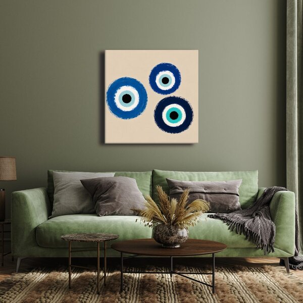 Quadro su tela – Tre occhi blu dell’armonia