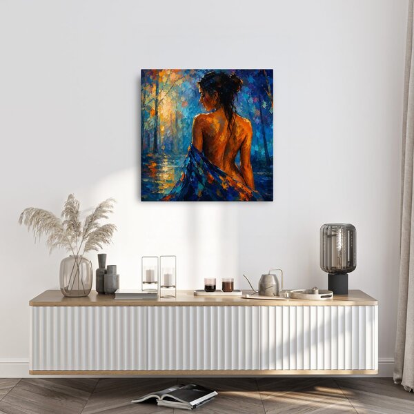 Quadro su tela – Ragazza solitaria vicino all’acqua