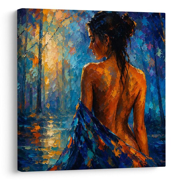 Quadro su tela – Ragazza solitaria vicino all’acqua