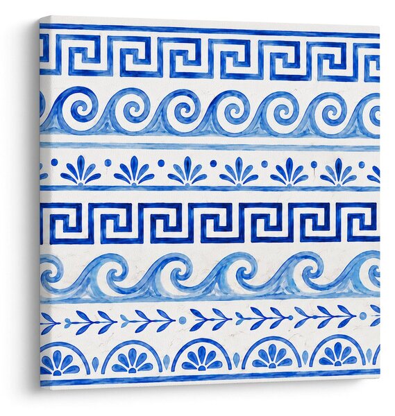 Quadro su tela – Onde e meandro in ceramica