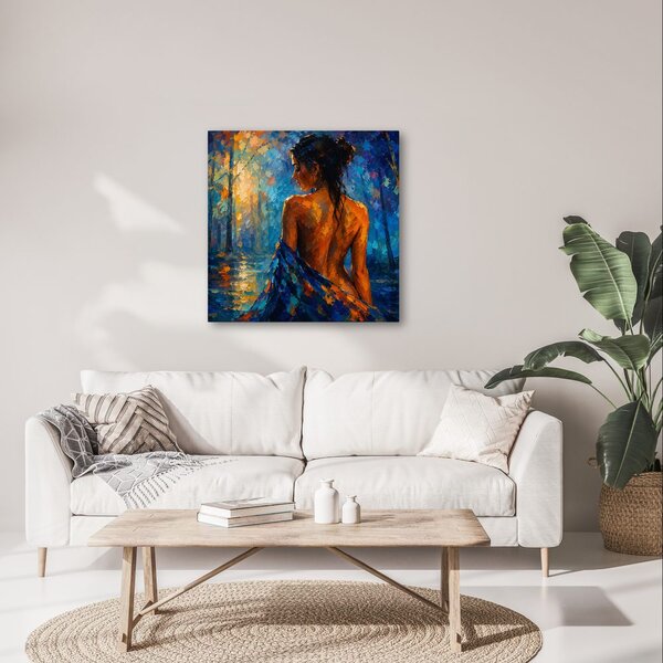Quadro su tela – Ragazza solitaria vicino all’acqua