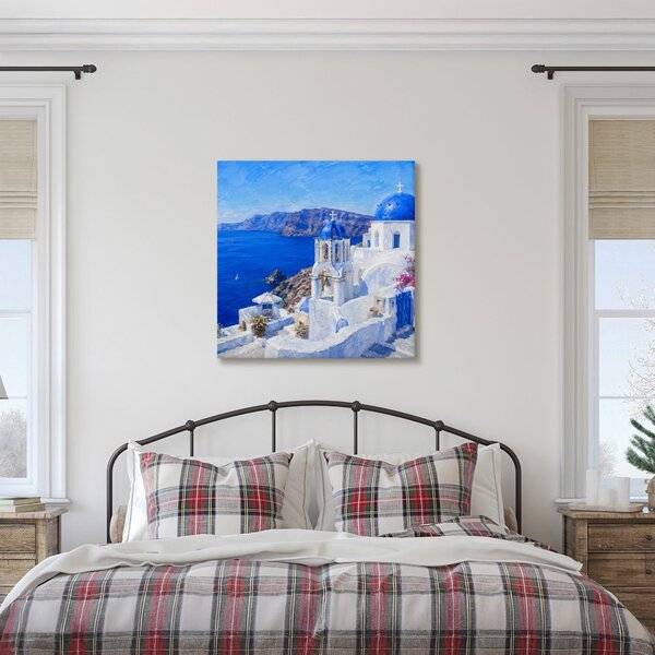 Quadro su tela – Case bianche sul mare