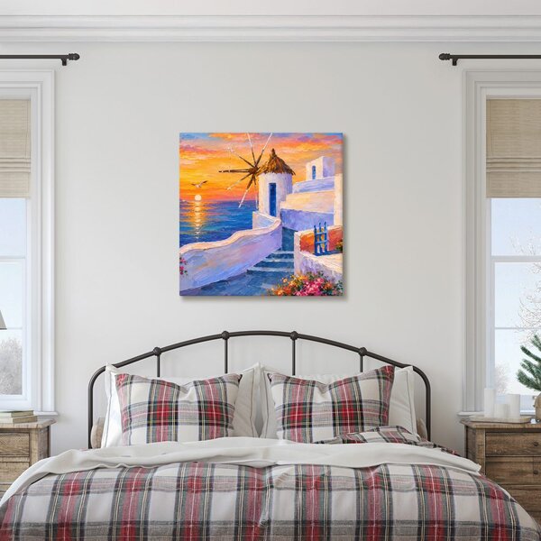 Quadro su tela – Case bianche sul mare