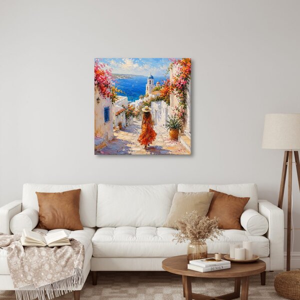 Quadro su tela – Villaggio mediterraneo in fiore