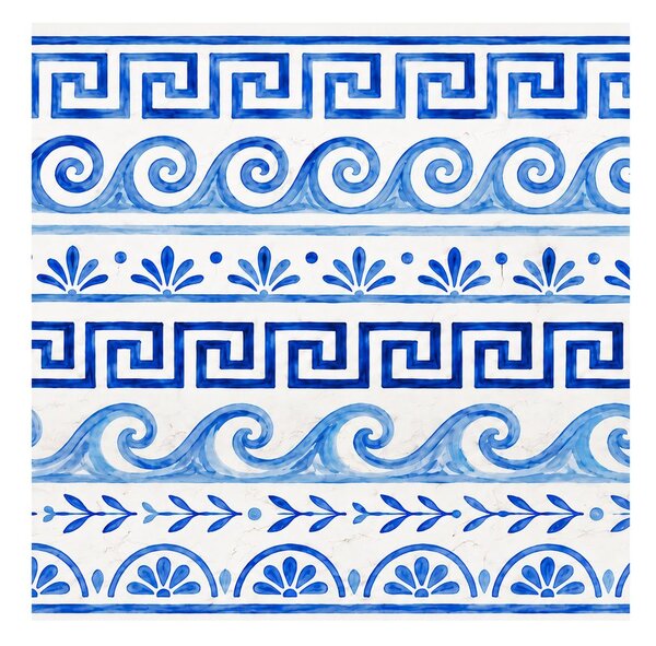 Quadro su tela – Onde e meandro in ceramica