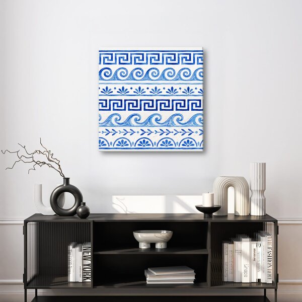 Quadro su tela – Onde e meandro in ceramica
