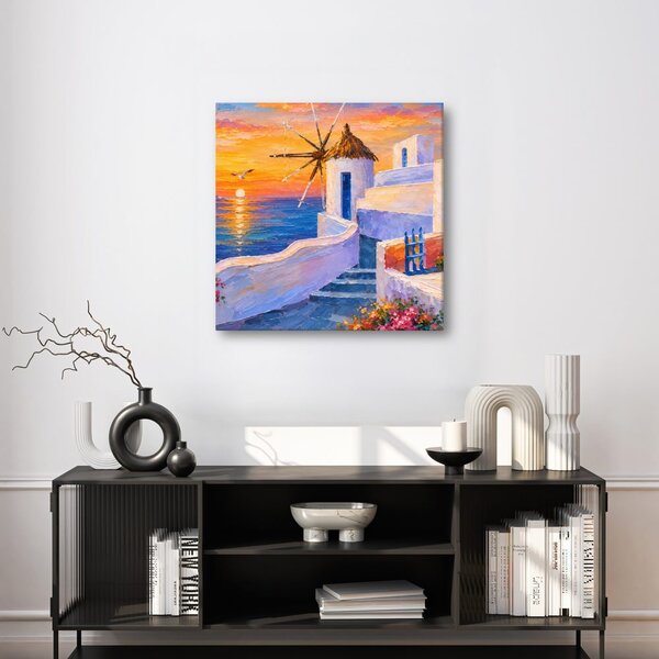 Quadro su tela – Case bianche sul mare