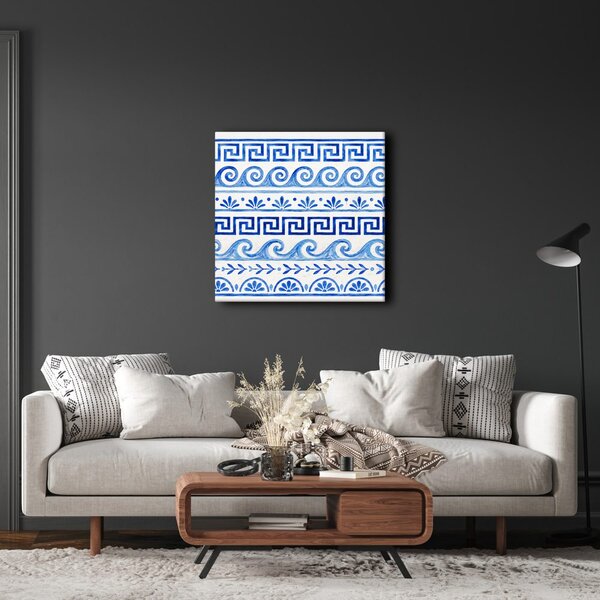 Quadro su tela – Onde e meandro in ceramica
