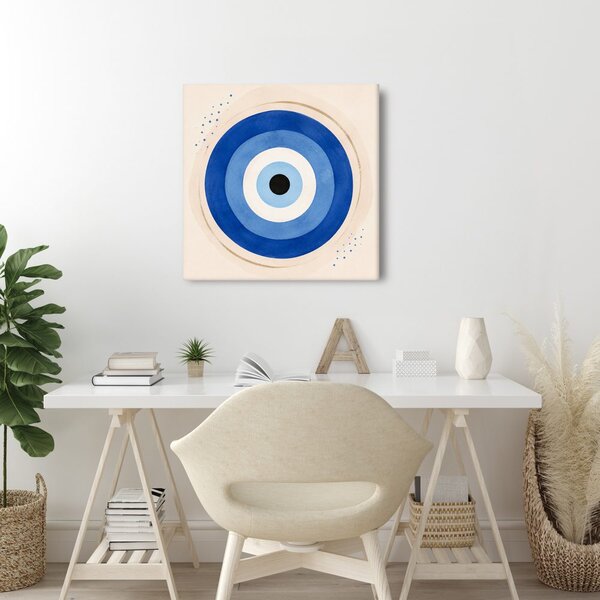 Quadro su tela – Occhio talismanico blu astratto