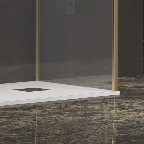 Kamalu box doccia angolare walk-in 80x90 cm profilo oro | kw4000g