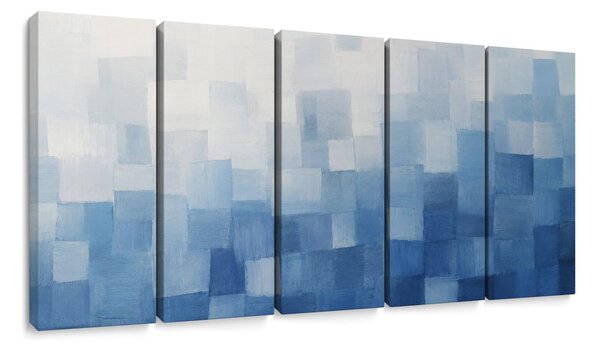 Quadri 5 pezzi – Astratto blu a campiture