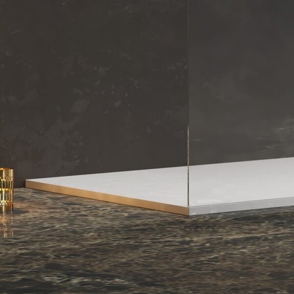 Kamalu box doccia angolare walk-in 80x90 cm profilo oro | kw4000g