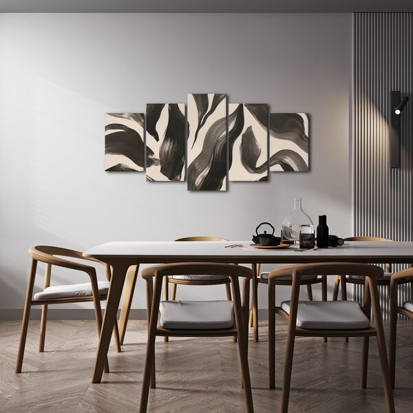 Quadri 5 pezzi – Pennellate astratte