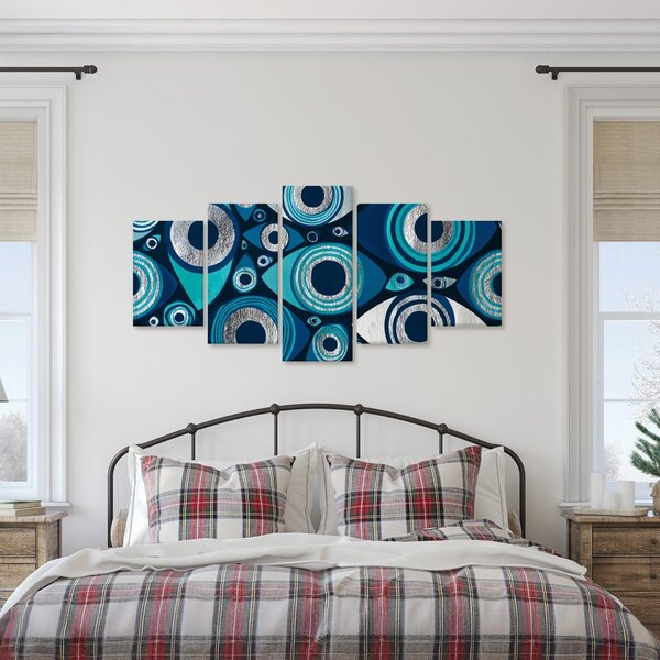 Quadri 5 pezzi – Occhi astratti blu