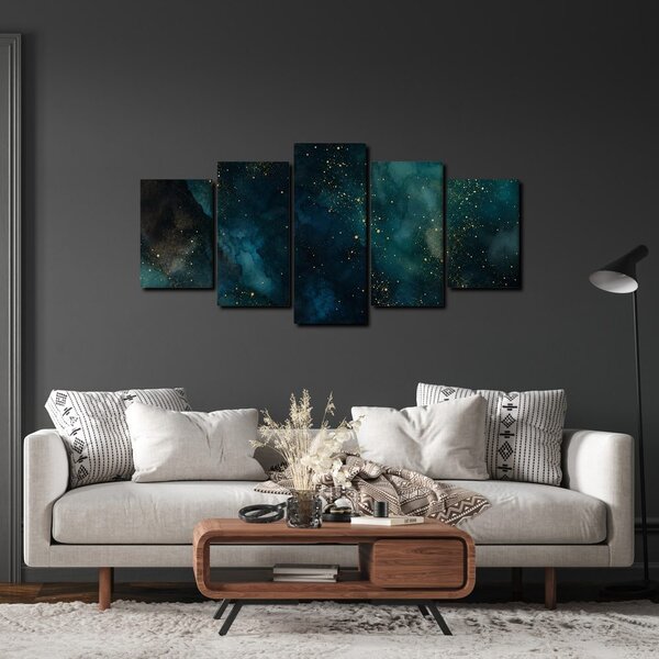 Quadri 5 pezzi – Nebulosa notturna dorata