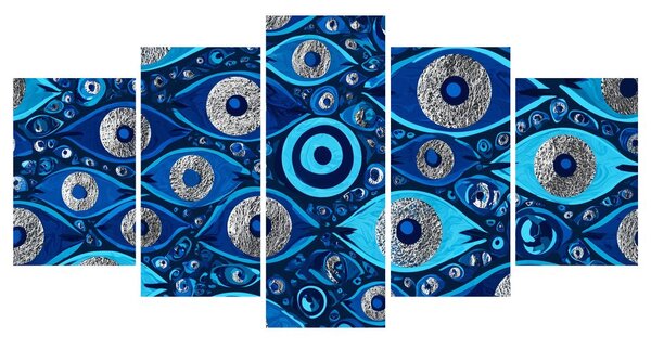 Quadri 5 pezzi – Occhi blu di protezione
