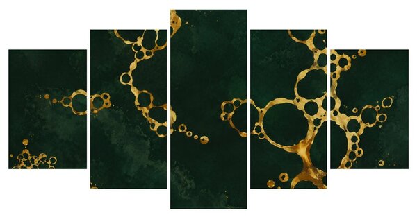 Quadri 5 pezzi – Cerchi astratti dorati