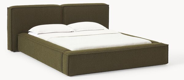 Letto imbottito in bouclé Lennon
