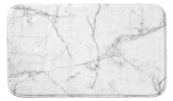 Tappetino per il bagno bianco/grigio in tessuto 45x75 cm Marbre – douceur d'intérieur