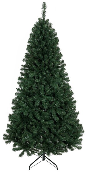 Albero di Natale Artificiale 98x98x200 cm con 1000 Rami Ignifughi e Base Pieghevole in Metallo Verde