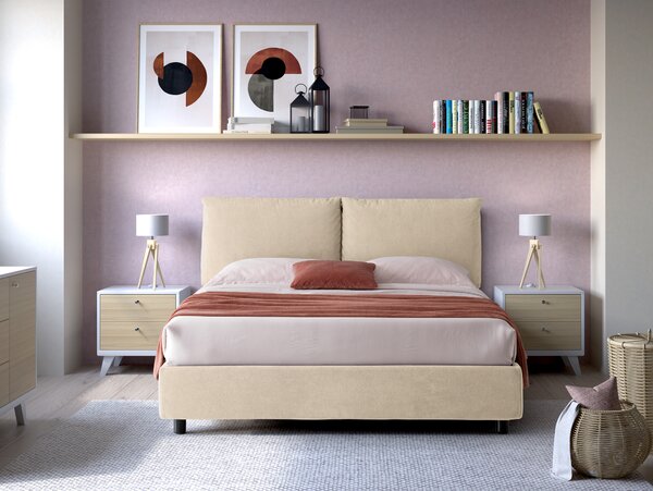 Letto Matrimoniale Contenitore NIMES Beige