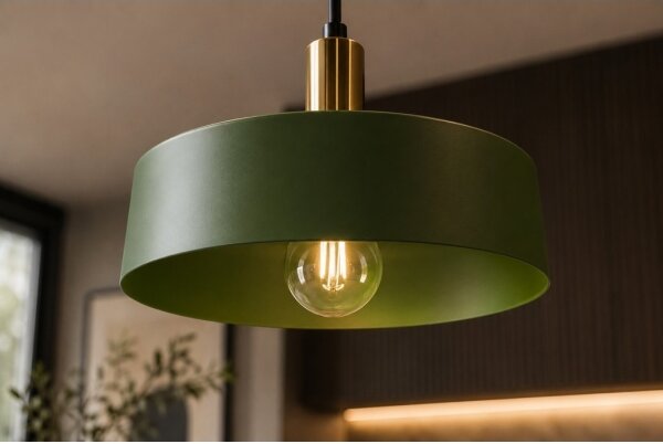 Lampadario a sospensione con filo HAKI 3xE27/60W/230V verde/nero/cromo lucido