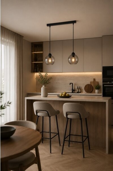 Lampadario su corda UNO 2xE27/60W/230V nero