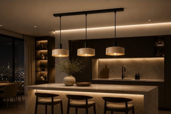 Lampadario a sospensione con filo LATTE 3xE27/60W/230V beige/nero