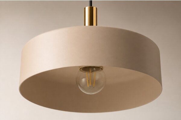 Lampadario a sospensione su cavo LATTE 3xE27/60W/230V beige/nero/oro