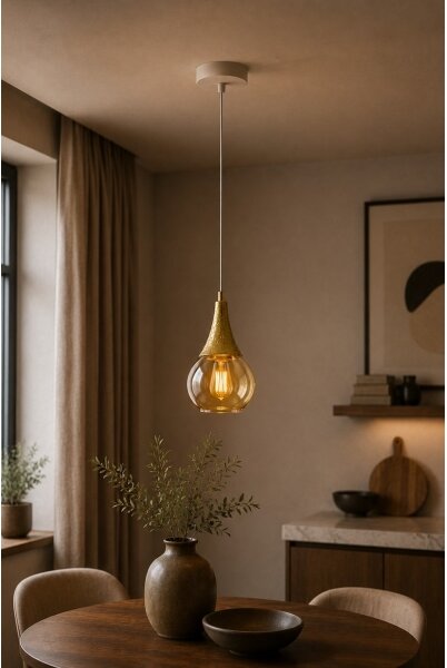 Lampadario a sospensione con filo LACRIMA WHITE 1xE27/60W/230V